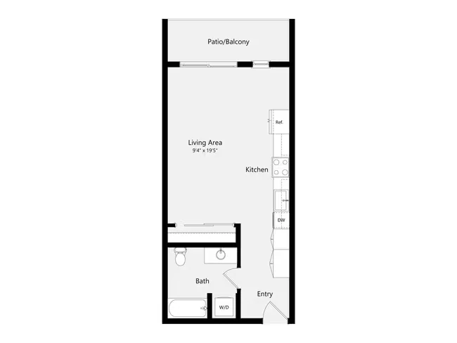 Studio S01B 772 floor plan